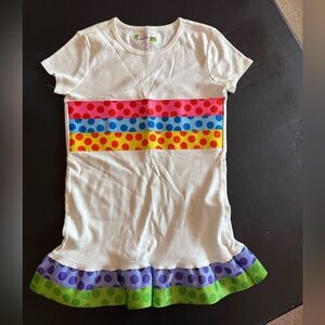 Girls custom boutique polka dot ribbon ruffle tee, size M (8)